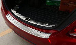 Защитная накладка на задний бампер стальная с логотипом для Mercedes Benz C Class W205 2014-2015